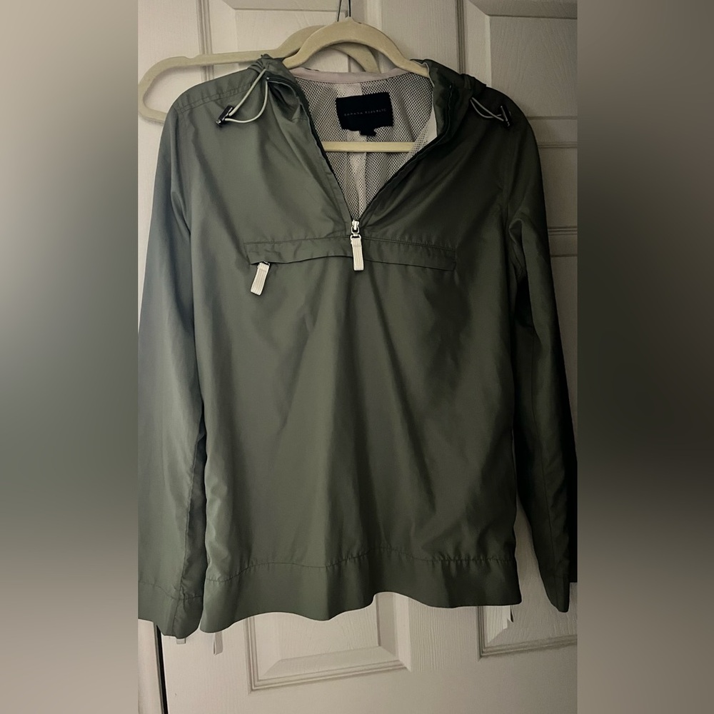 Prana Windbreaker Pullover M Coastal Whistler Anorak olive green